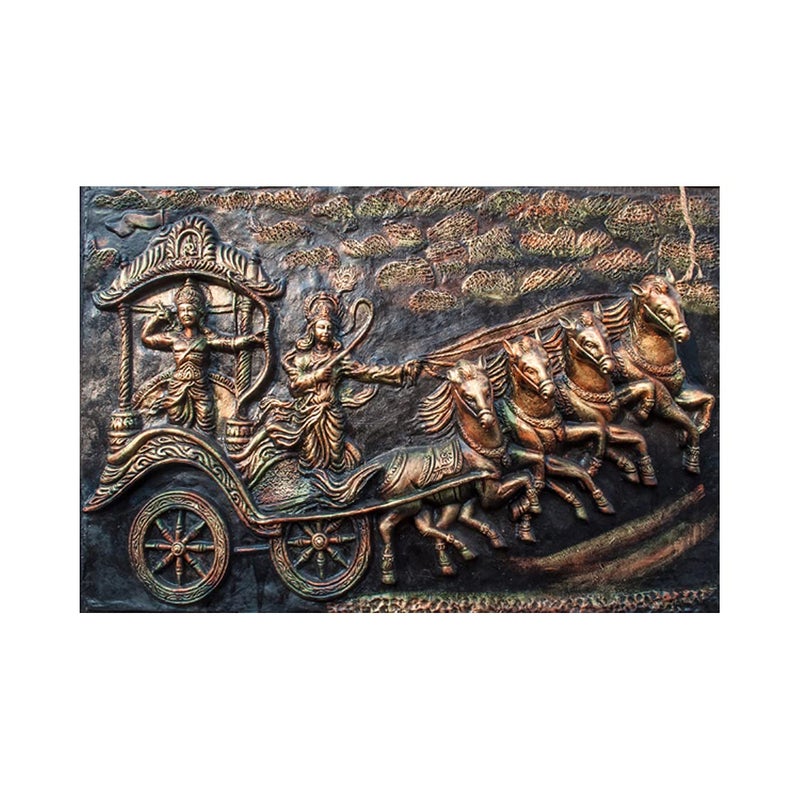 Dharvika Innovations Dharvika Innovations Rath Mahabharat Sparkle Coated Self Adhesive Waterproof Painting Vinyl Poster Without Frame 24 x 36 inch DIP5372 - Image 1