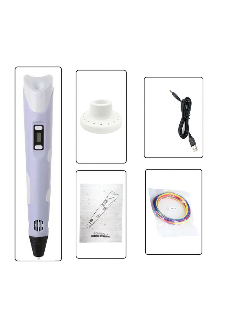 مس تيارا - قلم طباعة ثلاثي الأبعاد مع سرعة ودرجة حرارة قابلة للتعديل (قابس USB) بنفسجي - Image 1