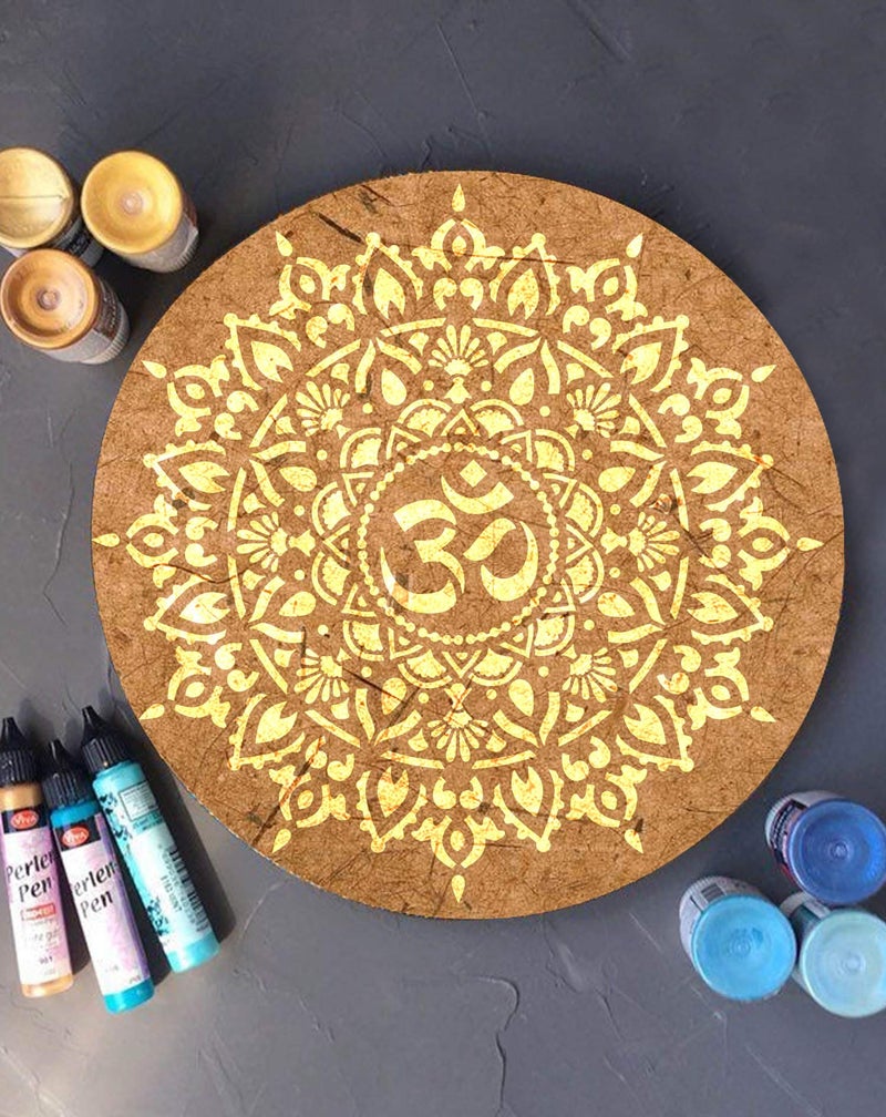 G GSS Designs Om Mandala Stencil Template (12X12 Inch)-Painting Stencil For Wood Wall Furniture Floor Tiles Fabric(Sl-063) - Image 2