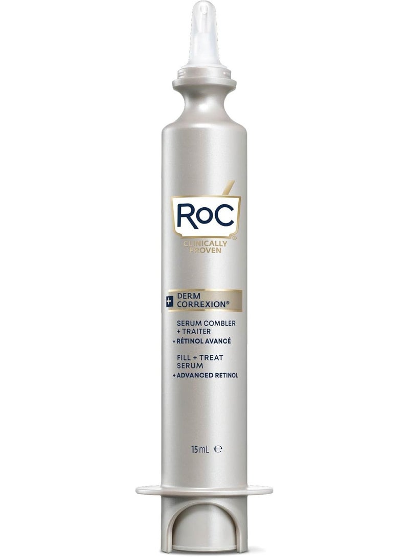 RoC Derm Correxion Serum Fill + Treat for Face, Neck, & Jawline, Wrinkle Filler, Advanced Retinol & Triple Hyaluronic Acid - 15ml - Image 2