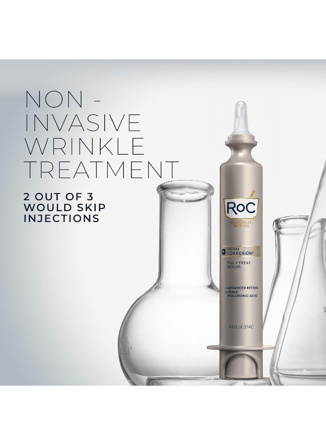 RoC Derm Correxion Serum Fill + Treat for Face, Neck, & Jawline, Wrinkle Filler, Advanced Retinol & Triple Hyaluronic Acid - 15ml - Image 5
