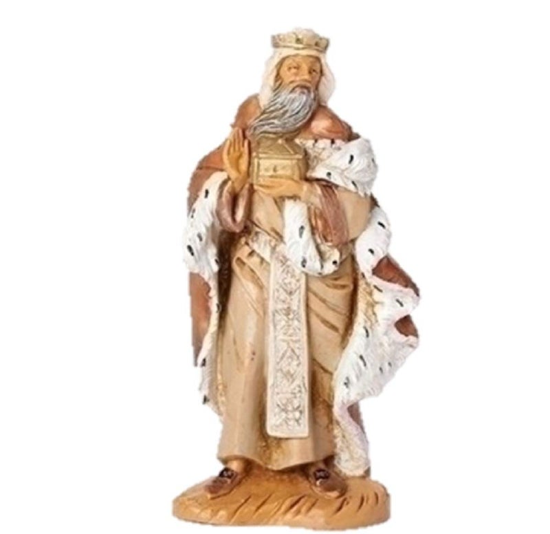 Fontanini by Roman Inc., King Melchior, 5" Collection, Nativity Figure and Accessories, Hand Sculpted and Painted - Image 4