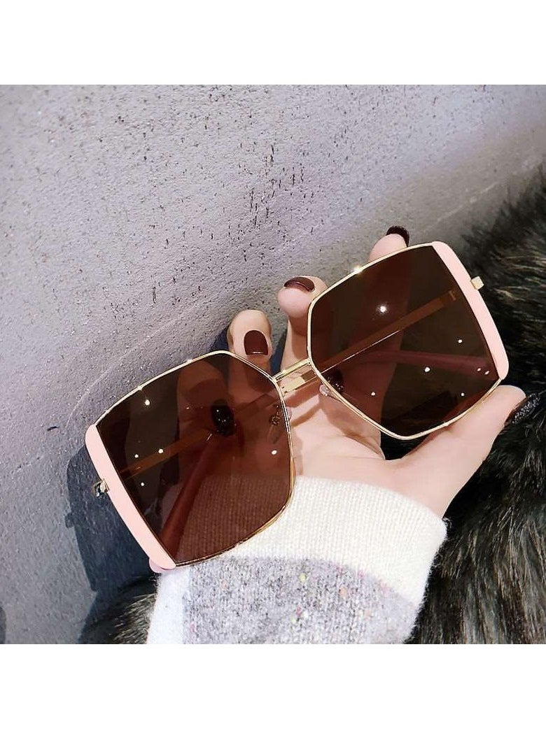 General New Korean style large frame square fashion polarized sunglasses for women with big face sunshade driving street shooting sunglasses  - Image 1