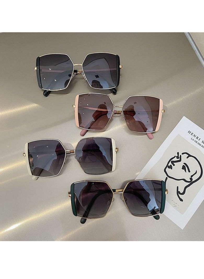 General New Korean style large frame square fashion polarized sunglasses for women with big face sunshade driving street shooting sunglasses  - Image 2