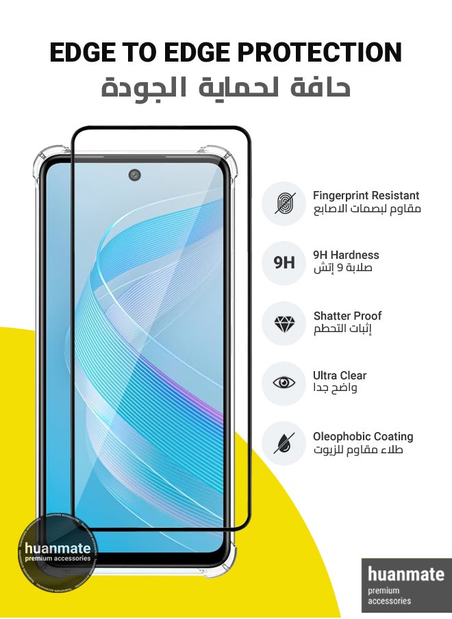 2 in 1 Infinix Smart 8 Protection Pack - Ultra Clear Shockproof Case & Edge-to-Edge Screen Protector, 360 Degree Protection, Back Cover & Screen Protector for Infinix Smart 8