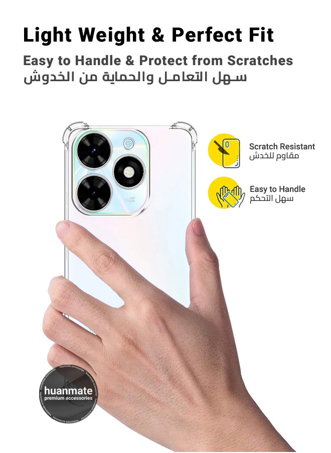 2 in 1 Infinix Smart 8 Protection Pack - Ultra Clear Shockproof Case & Edge-to-Edge Screen Protector, 360 Degree Protection, Back Cover & Screen Protector for Infinix Smart 8