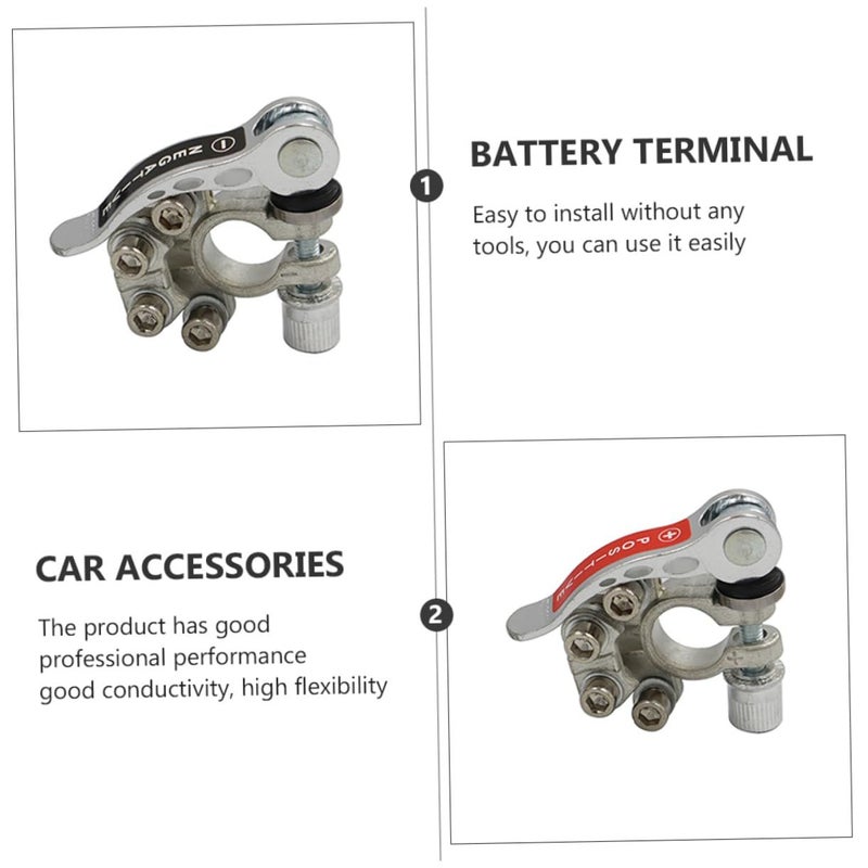 1 Pair Quick Release Car Battery Terminal Connector Clamp Easy Install Fit For Sae Jis Type - Image 4