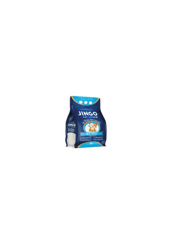 JINGO - Jingo cat litter 100% natural white bentonite natural 5 litr - Image 1