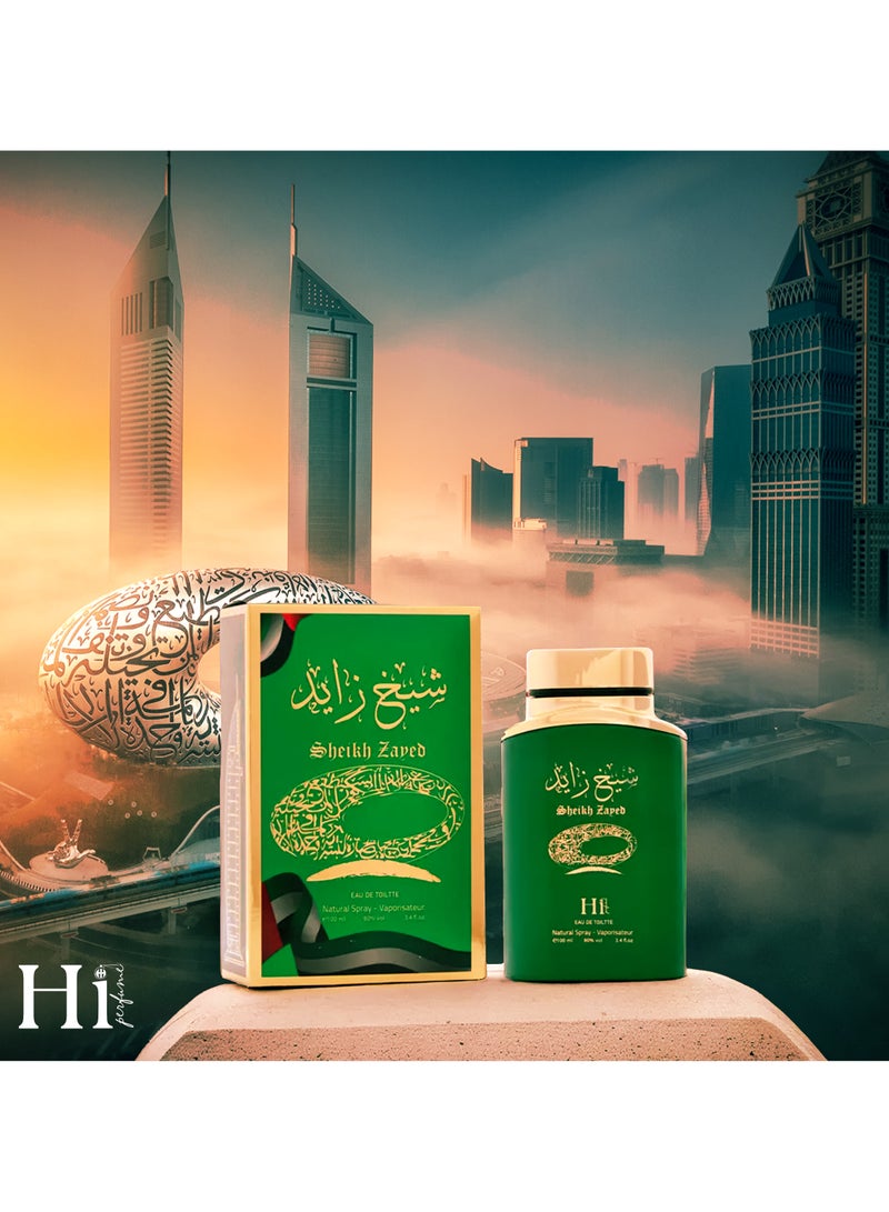 Hi Perfume SHEIKH ZAYED for Unisex 100ml GREEN - Image 2