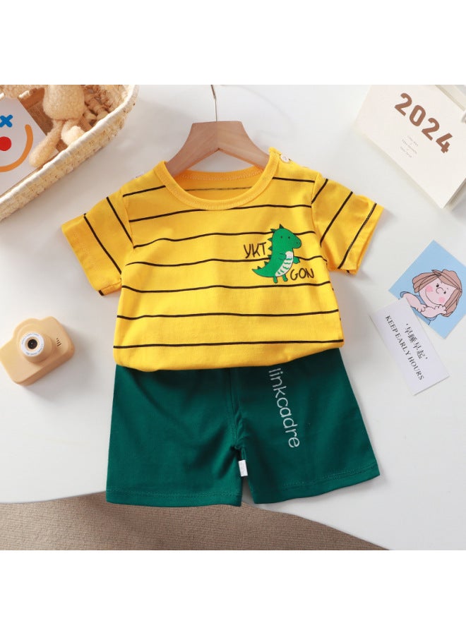 New Children's Wear Short-sleeved Suit Children's Short-sleeved Shorts Girls' Summer One-piece Boys' T-shirt Two-piece Baby Clothes