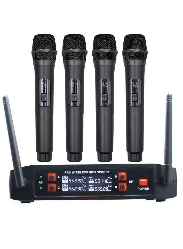 4-Pack Handheld Wireless Karaoke Microphone Set - Ultra Lightweight Portable Bluetooth 5.0 Mics with Dynamic RGB Lights, Echo Voice Effects, Built-in Rechargeable Battery, and USB-C Charging for Singing Parties, Home Entertainment, Travel & Gifts