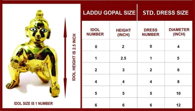 eSplanade Ladoo Gopal Poshak Dress Bhagwaan Ki Poshaak Dev Vastra Set of 6 for Size 0 SmallMedium Size Laddu Gopal Idols 0 - Image 5
