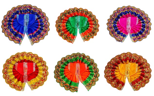 eSplanade Ladoo Gopal Poshak Dress Bhagwaan Ki Poshaak Dev Vastra Set of 6 for Size 0 SmallMedium Size Laddu Gopal Idols 0 - Image 2