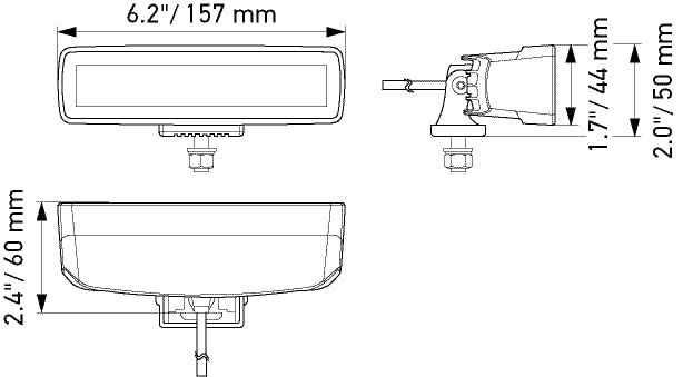 Hella 1FB 358 176-201 LED Headlight - Black Magic Mini Lightbar 6.2 Inches - 12/24 V - Mounting - Cable: 800 mm - Connector: Open Cable Ends - Image 5