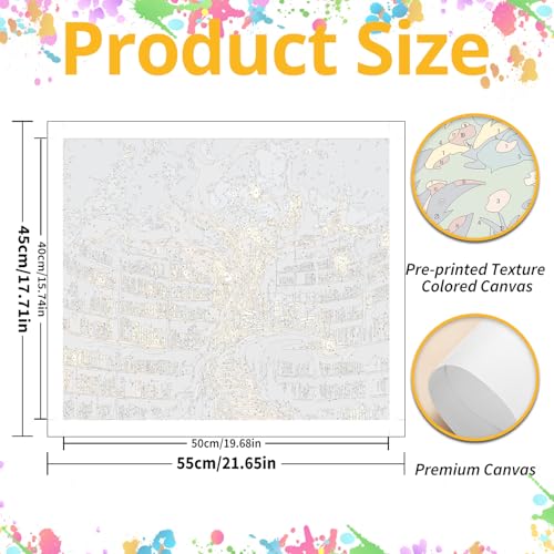 Mandun Paint by Numbers Kit for Adults, Tree Paint by Numbers, Crafts for Adults for Wall Art Gifts 16x20 Inch - Image 3