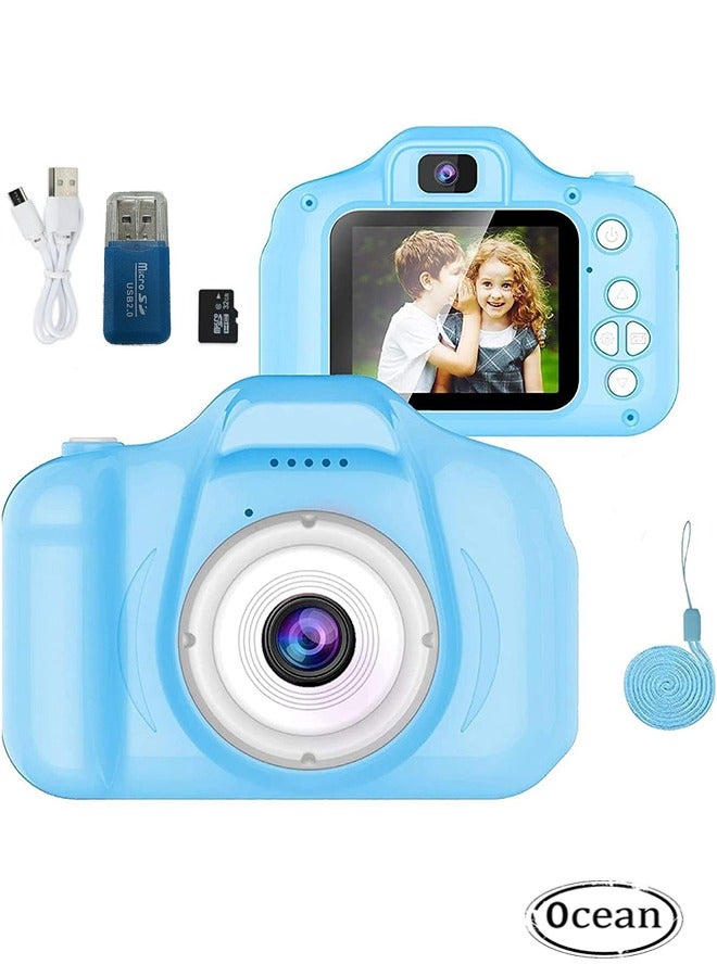 جي أس كاميرا للأطفال ، لعبة كاميرا الفيديو الرقمية 1080P HD للأطفال في سن 6 + الأولاد / البنات ، هدايا عيد الميلاد للأطفال ، كاميرا سيلفي للأطفال القابلة لإعادة الشحن USB مع بطاقة TF 32 جيجا بايت وقارئ البطاقات (الأزرق) - Image 1