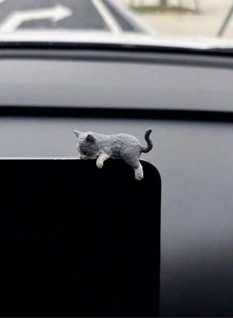 Car Decoration Set with Cute Cat Design – A set of 4 adorable cat figures that add a playful touch to your car interior décor. - Image 3