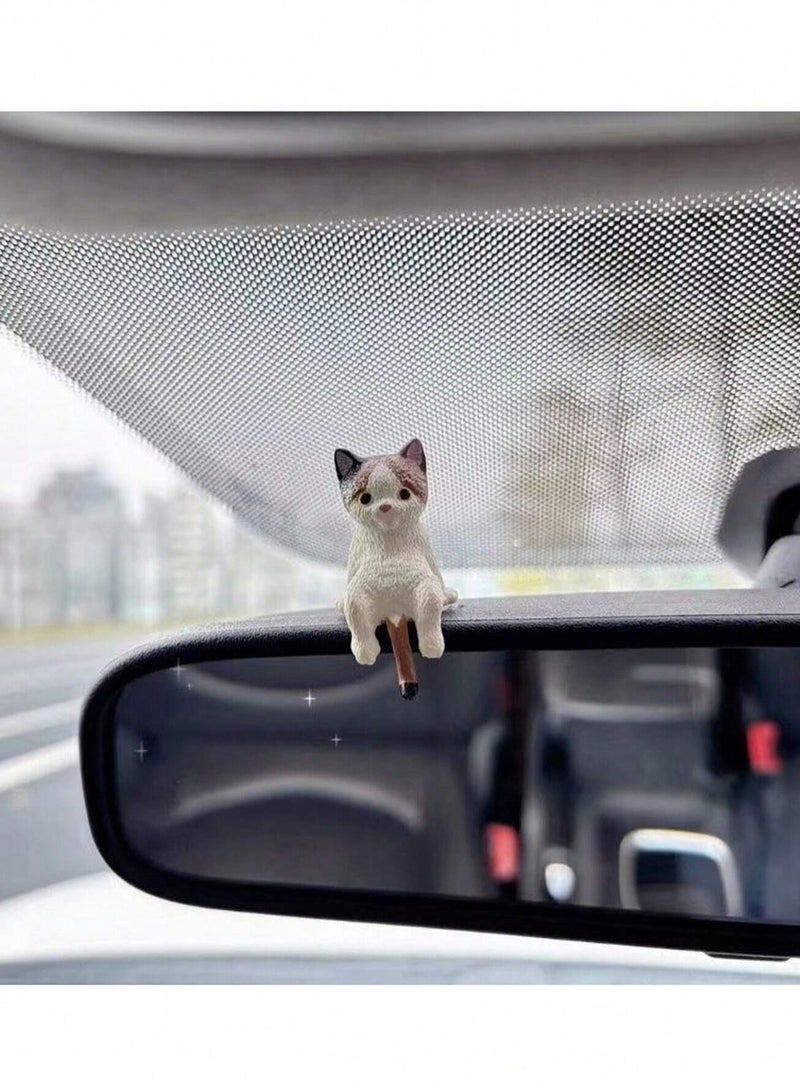 Car Decoration Set with Cute Cat Design – A set of 4 adorable cat figures that add a playful touch to your car interior décor. - Image 5
