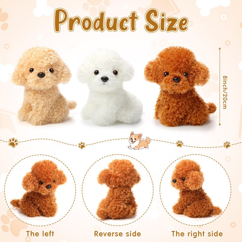 Harrycle 6 Pcs 8 Inch Stuffed Animal Plush Dog Puppy Soft Plush Pillow Toy Fluffy Puppy Set for Kids Girls Dog Theme Party Favor Birthday Baby Room Home Decor(Retro Color,Adorable) - Image 2