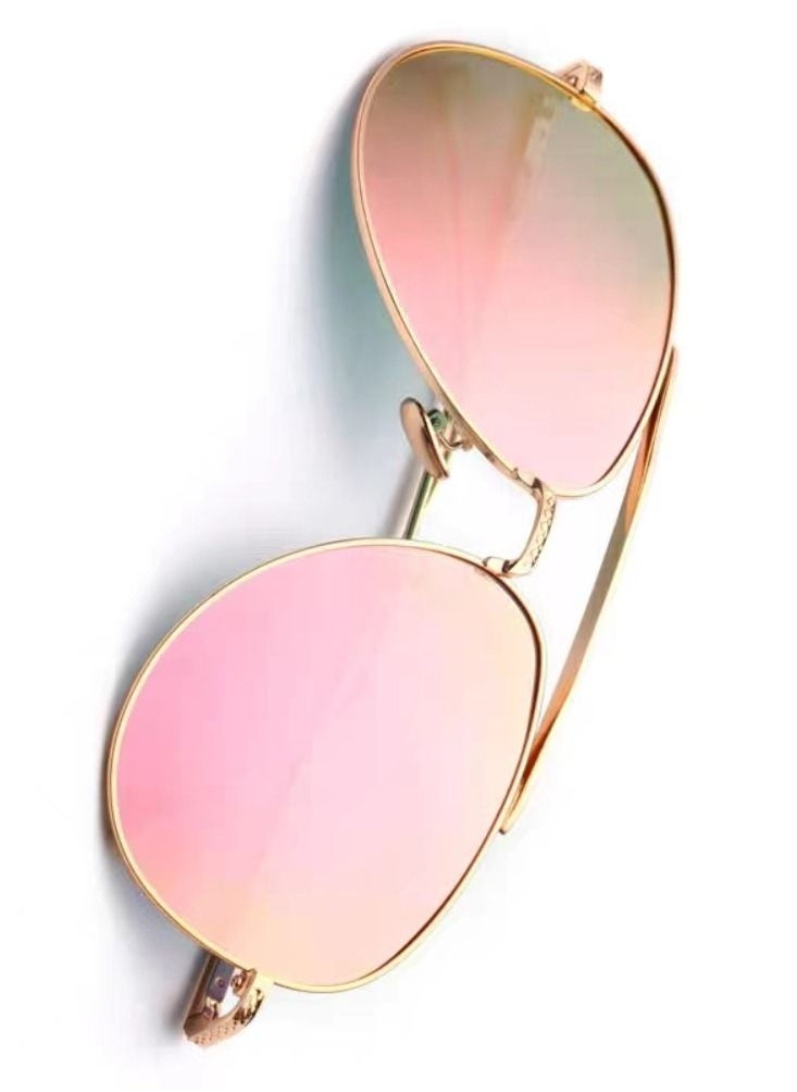 General - New men and women with the same style driving polarizer mirror reflective pilot sunglasses trendy toad mirror - Image 1