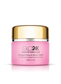 GLO24K UNLEASH THE POWER OF GOLD Glo24K Collagen Face & Neck Cream With 24K Gold Collagen & Hyaluronic Acid. Boost Your Skin’S Collagen Levels For A Radiant Glowing Skin.  - Image 3