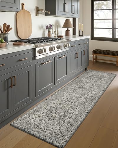DEXI Kitchen Mats for Floor Cushioned, 23x86 Large Long Runner Rug Non Slip, Waterproof Soft Comfort Standing Padded Anti Fatigue Decorative, Brown Grey - Image 4