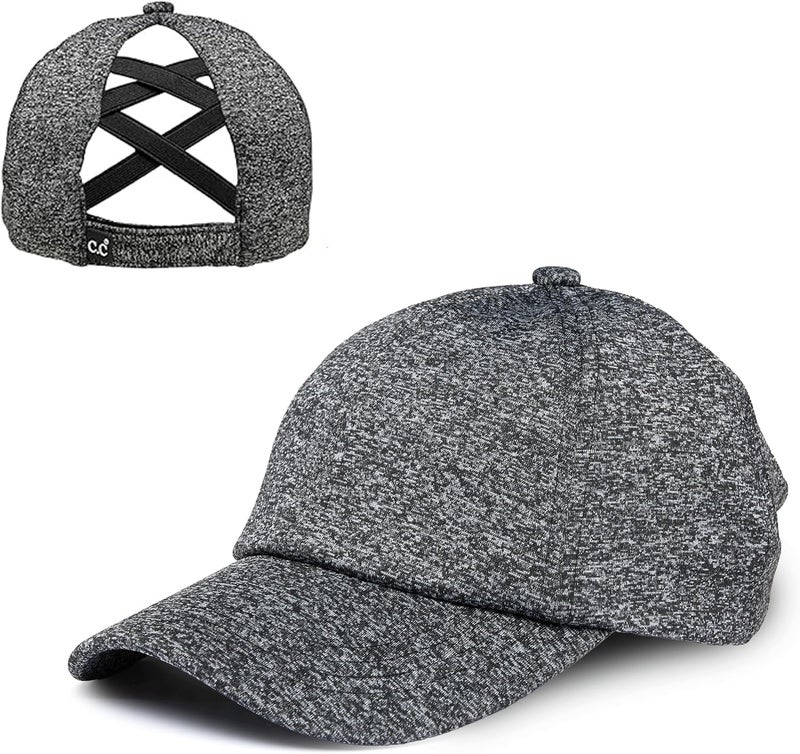 Funky Junque Ponytail Hat for Women - Baseball Cap with Adjustable Fit & High Pony Tail Criss Cross Back for Everyday Wear - Image 1