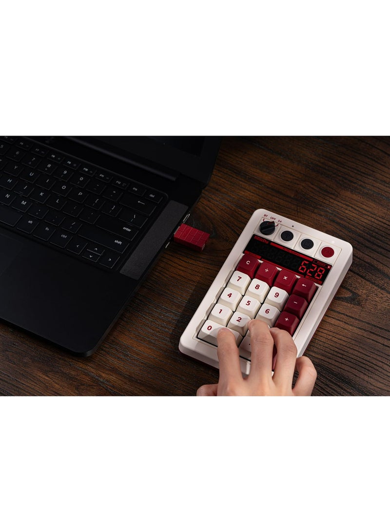 8بت دو لوحة مفاتيح رقمية ميكانيكية 8BitDo Retro 18، تدعم وضع الآلة الحاسبة، لوحة مفاتيح رقمية سلكية/بلوتوث/2.4 جيجا هرتز لأنظمة ويندوز وأندرويد - إصدار العائلة - Image 5