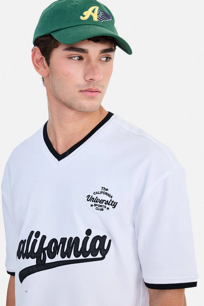 SNITCH White White Graphic Half Sleeve Oversized Streetwear T-Shirt for Men | Best Price UAE