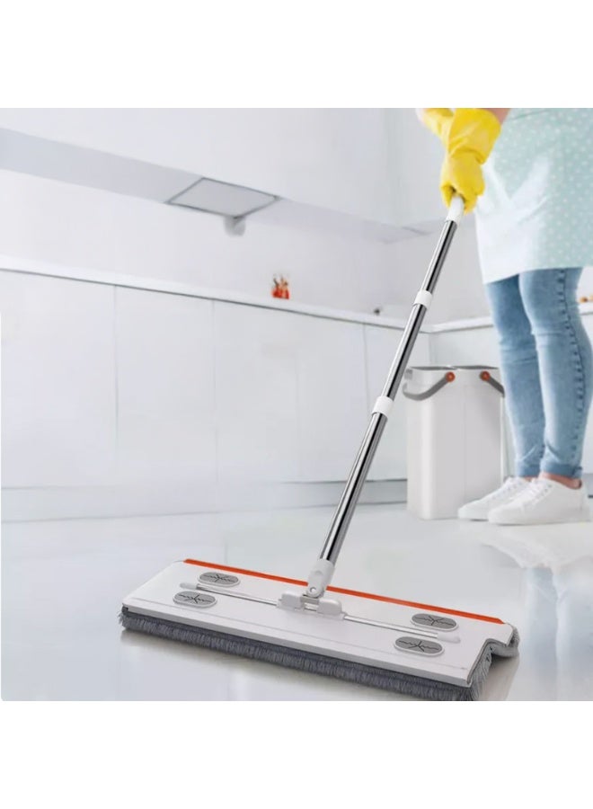 دلو ممسحة مزدوج سعة 12 لترًا مع ممسحة دوارة بزاوية 360 درجة - نظام تنظيف أرضيات مزدوج المقصورات للاستخدام الرطب والجاف - ممسحة دوارة بدون استخدام اليدين مع وظيفة الغسيل والتجفيف، مثالية للاستخدام المنزلي والتجاري - Image 4