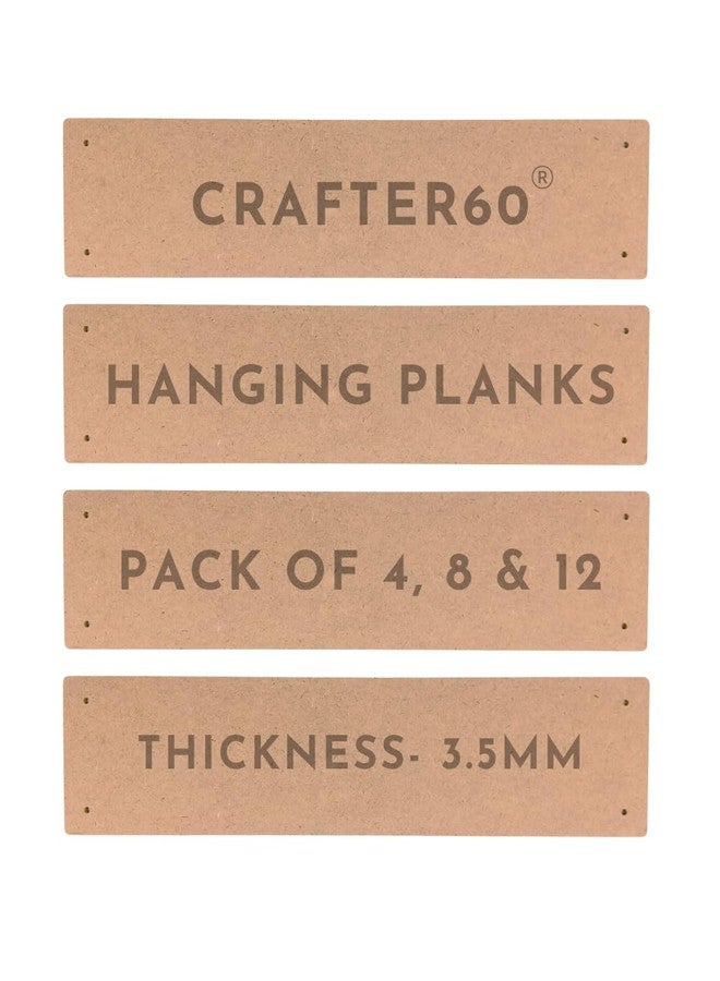 CRAFTER60 Rectangular Hanging MDF Boards for Art and Craft 12x3 Inch-3.5mm Pine Wood Board Unfinished for DIY Home Embellishment Resin Art, Mandala Art, Pyrography, Painting (12x3 Inch, 8) - Image 1