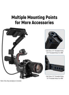 Neewer NEEWER Gimbal Sling Handgrip Compatible with DJI RS 2 RSC 2 RS 3 RS 3 Pro Handheld Stabilizer, Adjustable & Foldable Handle with Silicon Grip, Load Capacity up to 13.2lb/6kg, Ideal for Low Angle Shots  - Image 4