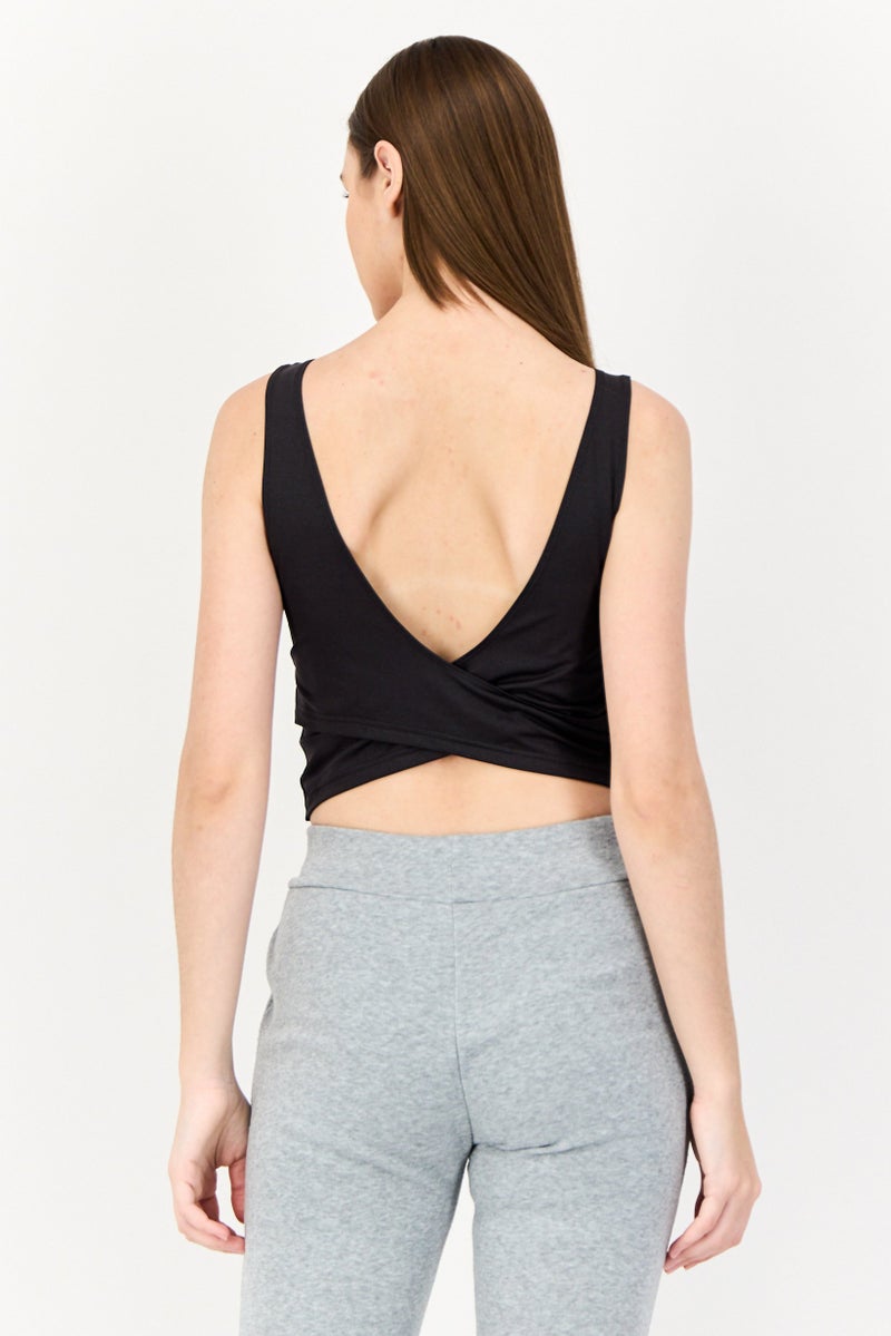 Adidas Women Sportswear  Fit Sleeveless Training Tank Top, Black  - Image 4
