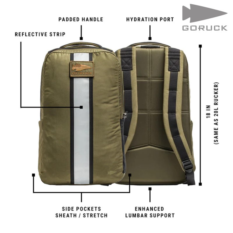 GORUCK Basic Rucker 17L Tactical Backpack â€“ Durable Rucksack & MOLLE Daypack â€“ Military Backpack for Men & Women - for Outdoor, Hiking, Training & Travel â€“ Ranger Green - Image 3