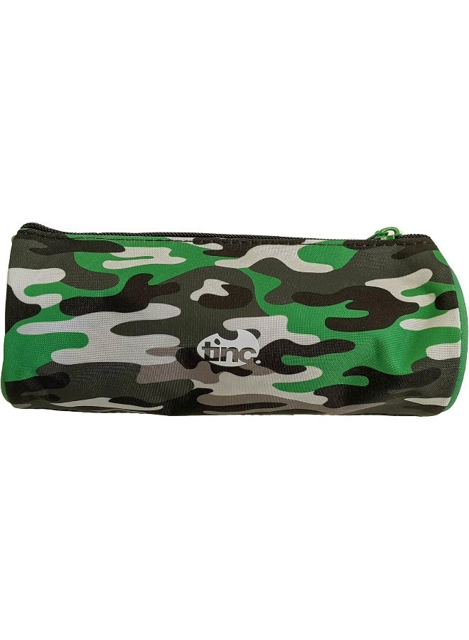 Tinc Hugga Camo Barrel Pencil Case for School | Cute Pencil Case for Kids | Pencil Box for Boys and Girls - Cute Pencilcase for Stationary and School Stuff Supplies | Pouch for School - Green - Image 3