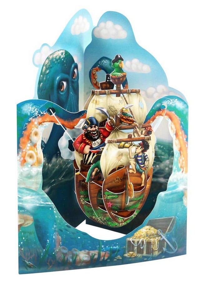 Boston International Santoro Swing 3D Popup Greeting Card Pirate Ship 6 X 8 Inches Pirate Ship  - Image 2