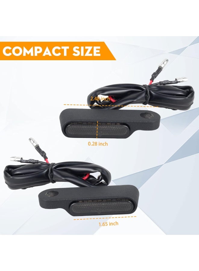 Sequential Led Turn Signal Lights Front Mini Motorcycle Blinkers Universal Compatible with Harley Sportster Dyna 883 Yamaha Honda - Image 2