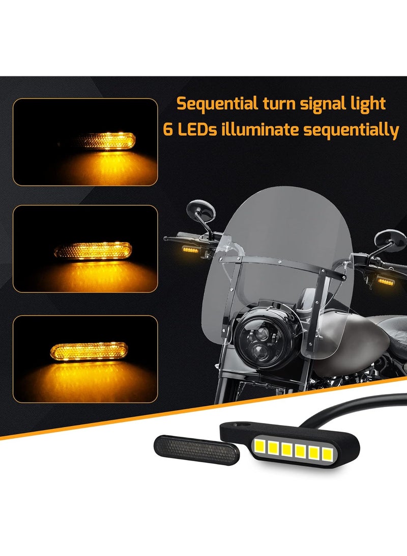 Sequential Led Turn Signal Lights Front Mini Motorcycle Blinkers Universal Compatible with Harley Sportster Dyna 883 Yamaha Honda - Image 4