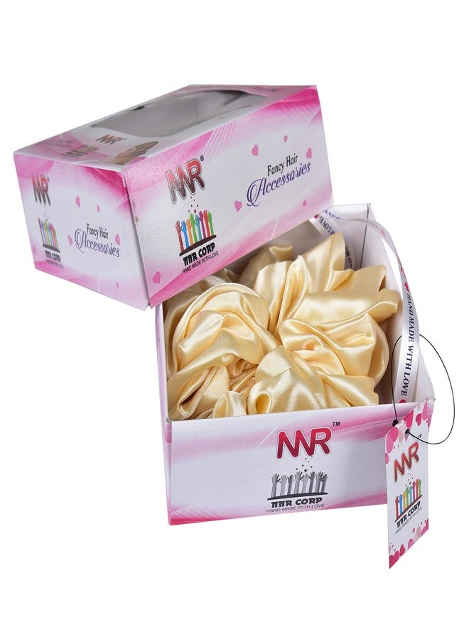 Nnr Premium Hijab Hair Scrunchies, Volume Scrunchies For Girls And Women,Pack Of 2 Pcs - Wine/Golden - Image 3