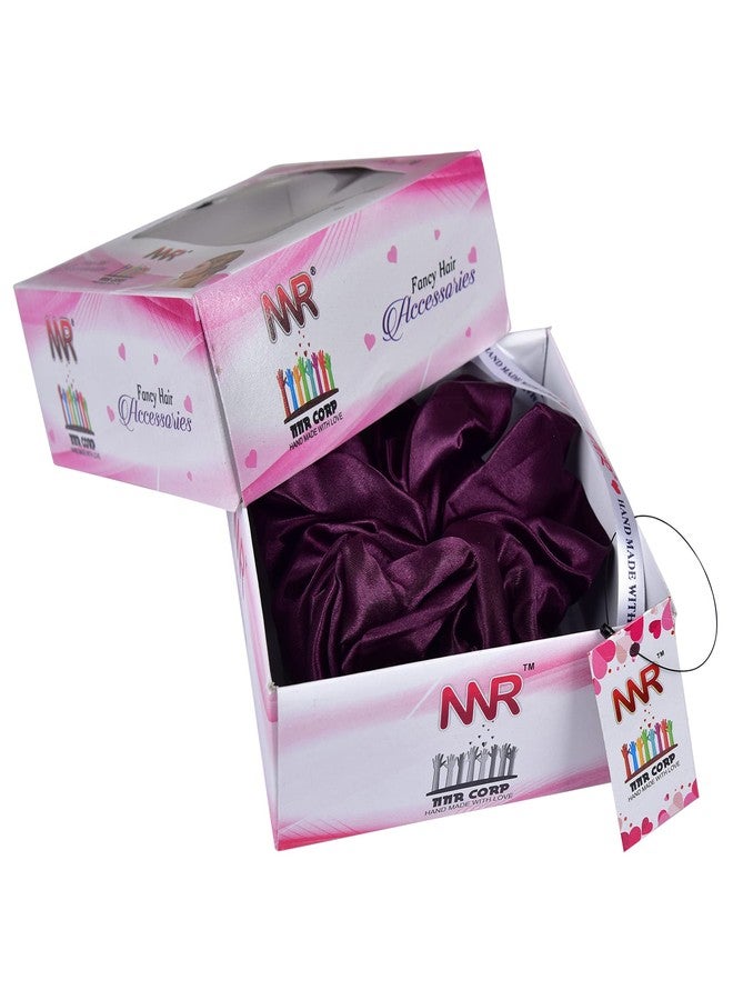 Nnr Premium Hijab Hair Scrunchies, Volume Scrunchies For Girls And Women,Pack Of 2 Pcs - Wine/Golden - Image 5