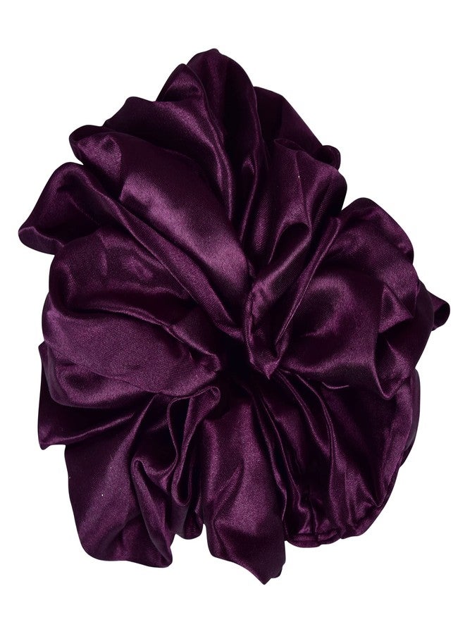 Nnr Premium Hijab Hair Scrunchies, Volume Scrunchies For Girls And Women,Pack Of 2 Pcs - Wine/Golden - Image 4