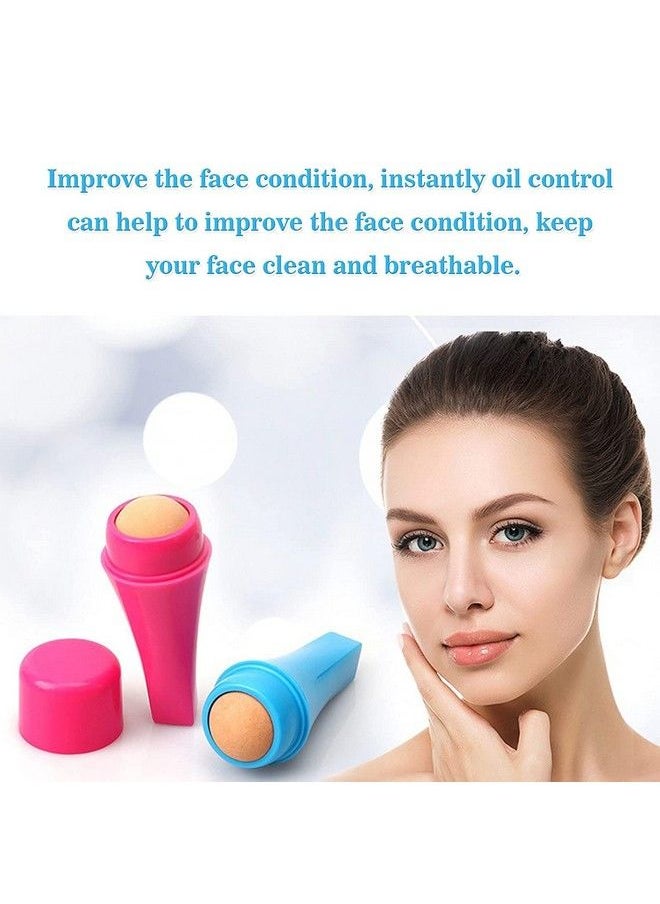 Swabs - Oilabsorbing Volcanic Stone Face Roller Facial Skincare Tool Oil Control Roller For Oily Skin Care Face Roller With Makeup Sponge To Remove Excess Shine Makeup Friendly ( Pack Of 1 Pcs ) - Image 1
