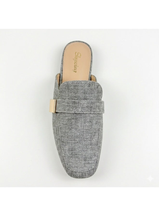 SKY WING Mules for Womens Flats Buckle Backless Loafers Comfortable Casual And Fashion Business Slip On Shoes - Image 3