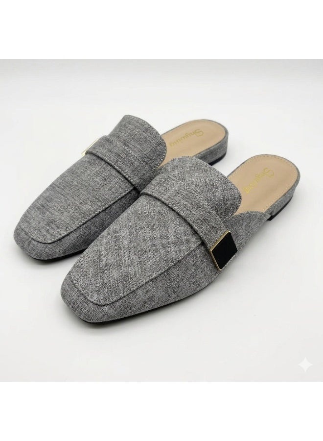 SKY WING Mules for Womens Flats Buckle Backless Loafers Comfortable Casual And Fashion Business Slip On Shoes - Image 4