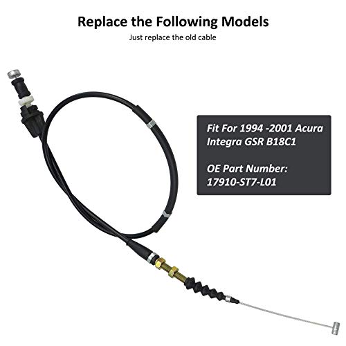 AUGREX 17910-ST7-L01 Throttle Cable for Honda Acura Integra GSR VTEC Models 1994-2001 B18C1 Throttle Cable Wire B Series - Image 5