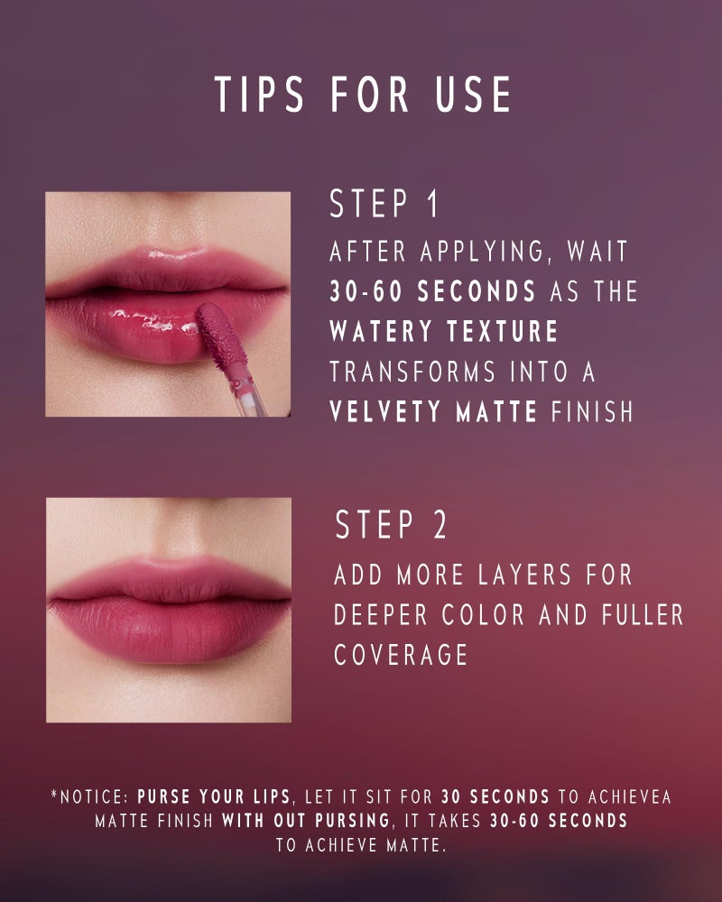 TIMEPHORIA Altera Blurring Tint Lip Stain, Glossy to Soft Matte Finish, Blur Lip Lines, Weightless No-Sticky Airy Velvet Texture, Vibrant Hydrating Long-Lasting Lip Makeup (007 Surge) - Image 4