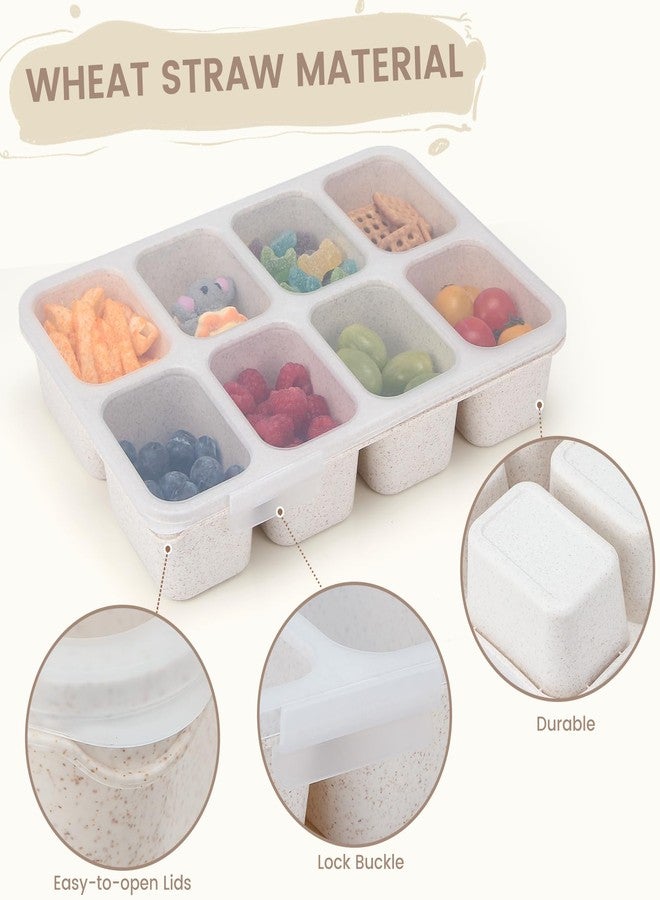 MaMix Snackle Box Container,Leak-Proof Snack Box 8 Compartment Divided Serving Tray with Lid, Dishwasher Safe Food Containers for Fruit Candy Snack Nuts Veggie Party (2 PACK) - Image 4