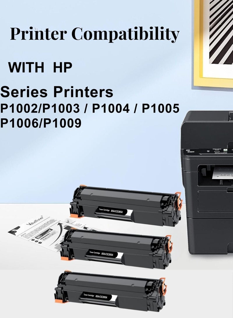 أف كيو ثلاثة خراطيش حبر 85A CE285A متوافقه مع طابعات اتش بي ليزر جيت P1006 P1102 P1102W P1109w MFP M1212nf M1217nfw وطابعات كانون ايميجكلاس LBP6000 LBP6030W MF3010 (اسود) CB435A/CB436A CANON 712/CANON 713/CANON 725 - Image 2