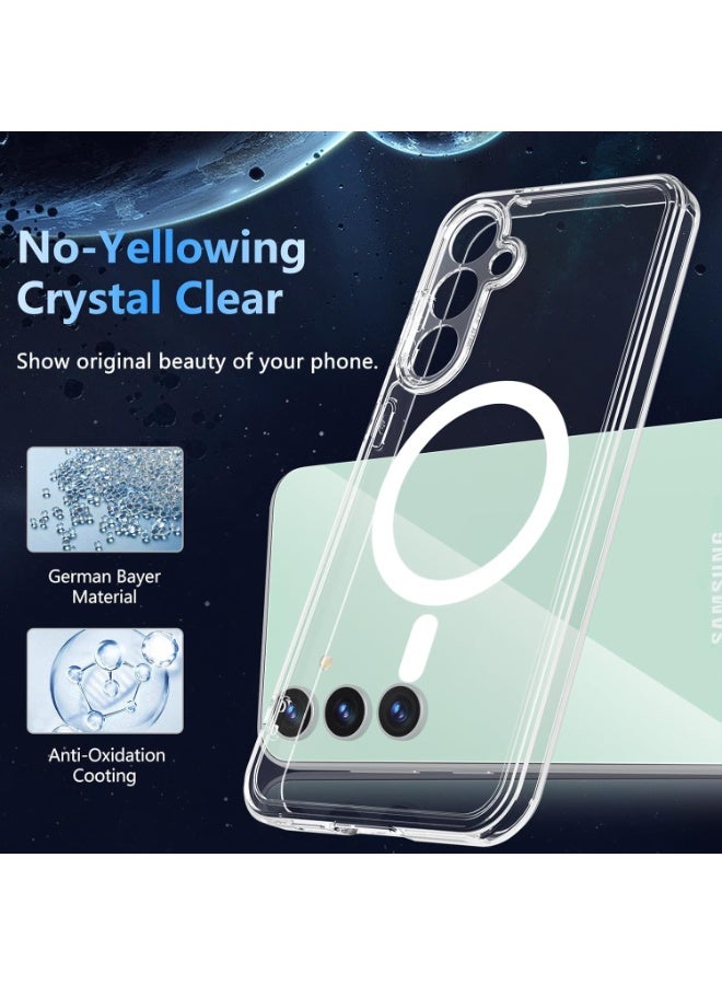 MUNTAQI Clear MagSafe Case for Samsung Galaxy S24 FE – Slim Transparent Magnetic Protective Cover with Strong MagSafe Compatibility, Shockproof Anti-Yellow TPU Bumper, Wireless Charging Support - Image 5
