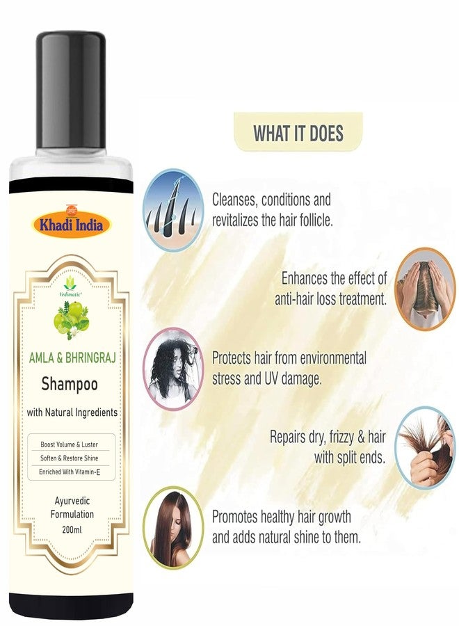 Khadi 100% Pure & Natural Herbal Amla & Bhringraj Shampoo/Cleanser for Controlling Dandruff & Hair fall | Shampoo for Reducing Scalp Irritation - Image 4